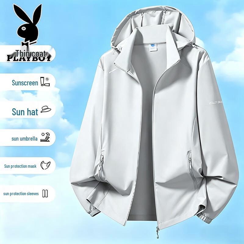 PLAYBOY Men s Summer UV Protection Fishing Sun Hoodie XL