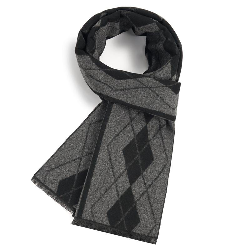 Men'S Scarves Men'S Winter Warmth Plaid Long Imitation Cashmere Men'S Scarves Custom
