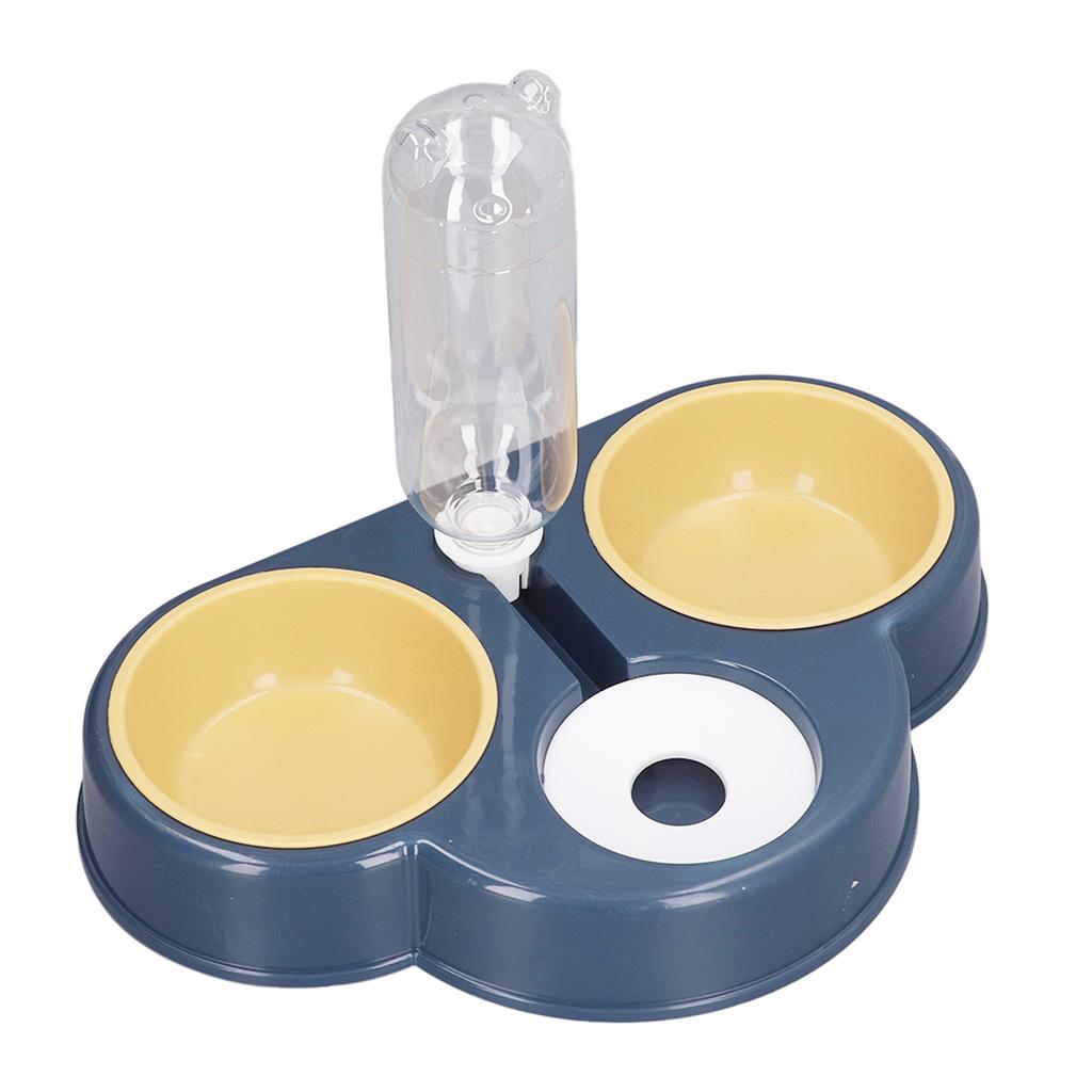 Triple Dog Cat Bowls 15 Degree Tilted Raised Cat Food Bowl with Automatic Water Bottle for Puppy