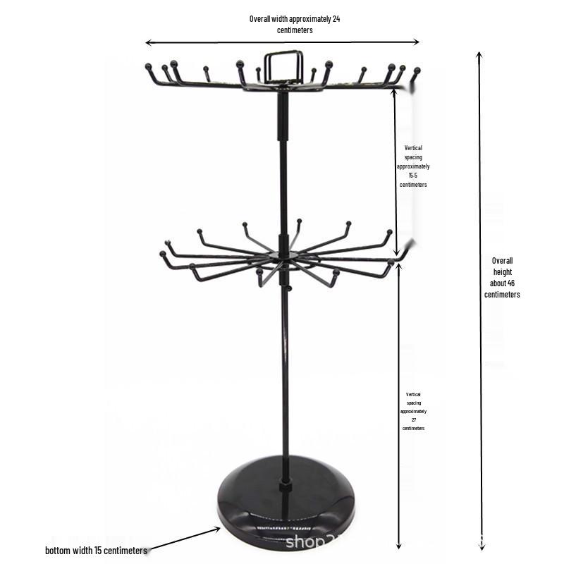 Rotating Desktop Jewelry Display Rack with Free Shipping - Keychain, Bracelet, Mobile Pendant Storage.