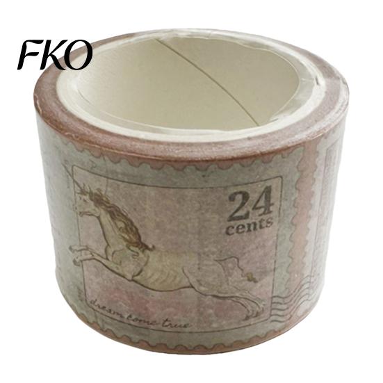 Scrapbooking Washi Tape Vintage Stamp Roll, Aesthetic Decorative Masking Tape, Retro Adhesive for DIY Art Crafts, Journaling