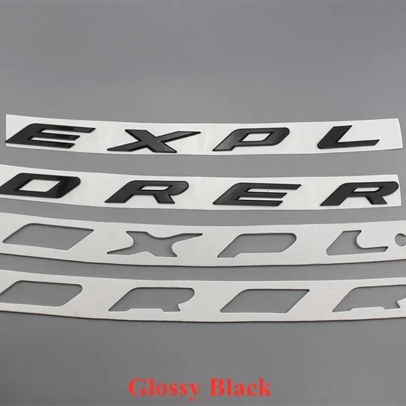כרום שחור 3D ABS אותיות EXPLORER מכונית מכסה מנוע קדמי תג סמל CFGJX5 מדבקה אביזרי עיצוב רכב