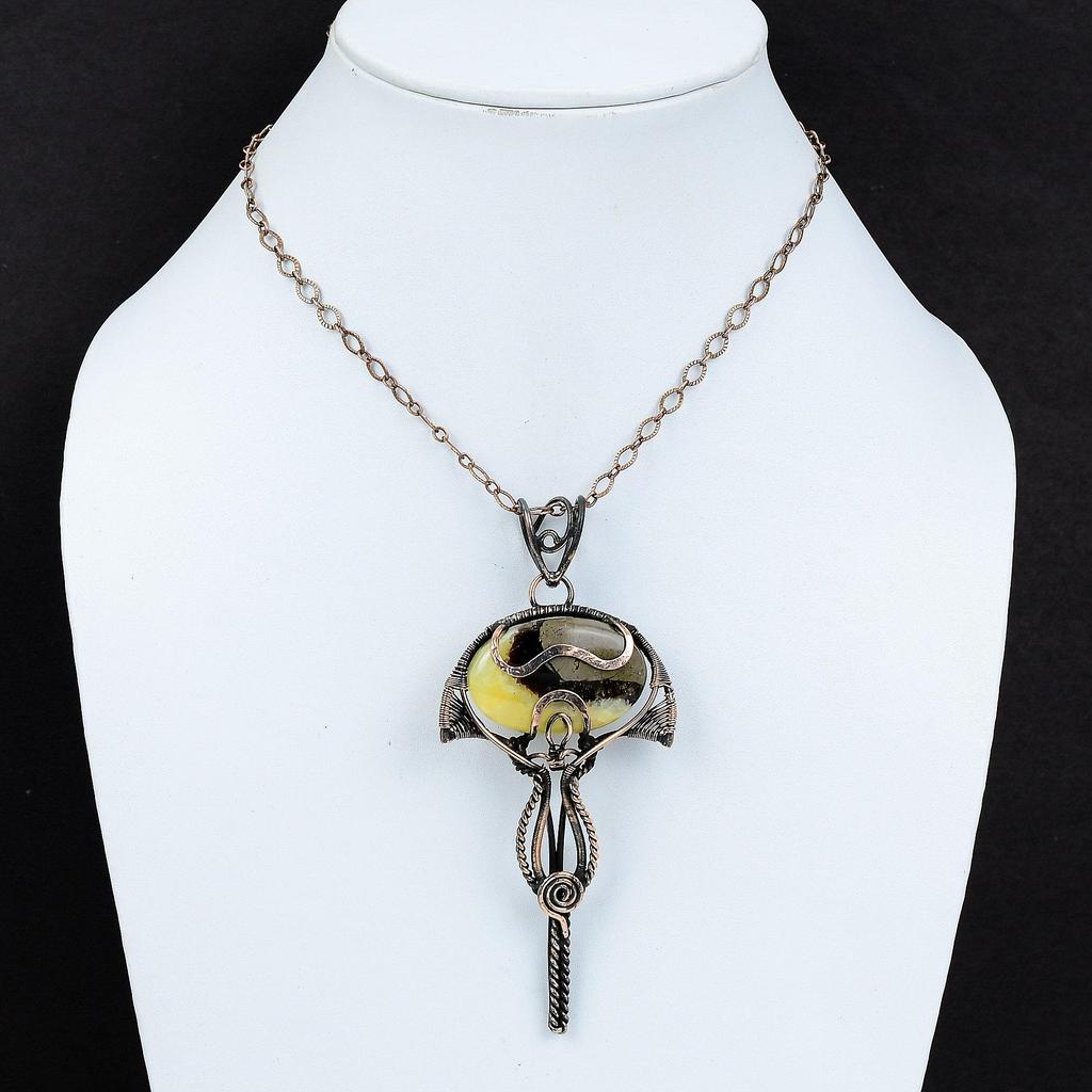 Septarian Pendant Copper Wire Wrapped Pendant Handmade Pendant Septarian Jewelry Original Gemstone Pendant Copper Wire Jewelry Wedding Gift