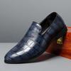 Men's Leather Shoes with British Style Stone Pattern Business Leather Shoes and Formal Shoes Men Loafers