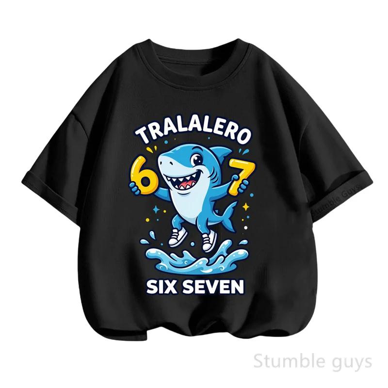 

Kids Trendy Wear 67 Print Tshirt Six Seven T-shirt Summer Short Sleeve Boys Clothes Girls Tops 110