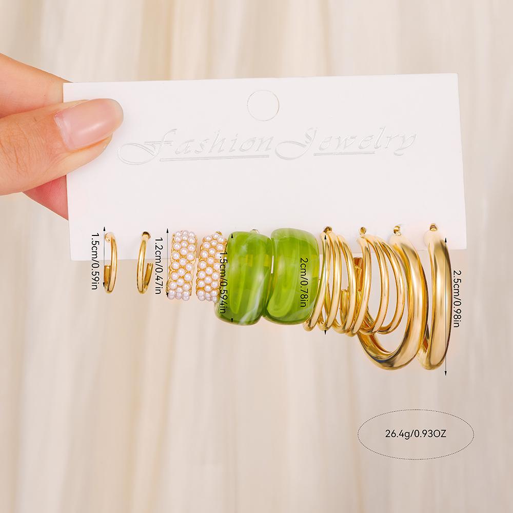 10pcs/set Twisted Chunk Earrings - Stylish Daily, Date, Party Accessories - Simple, Vacation-Inspired Gift Zircon Set for Wome