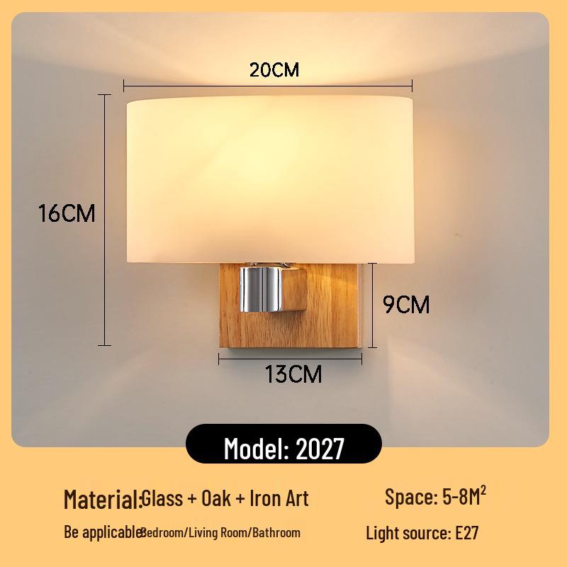 Nordic Solid Wood Wall Lamp - Modern Bedroom, Living Room, Hallway, Staircase, Balcony, Corridor Light Fixture.