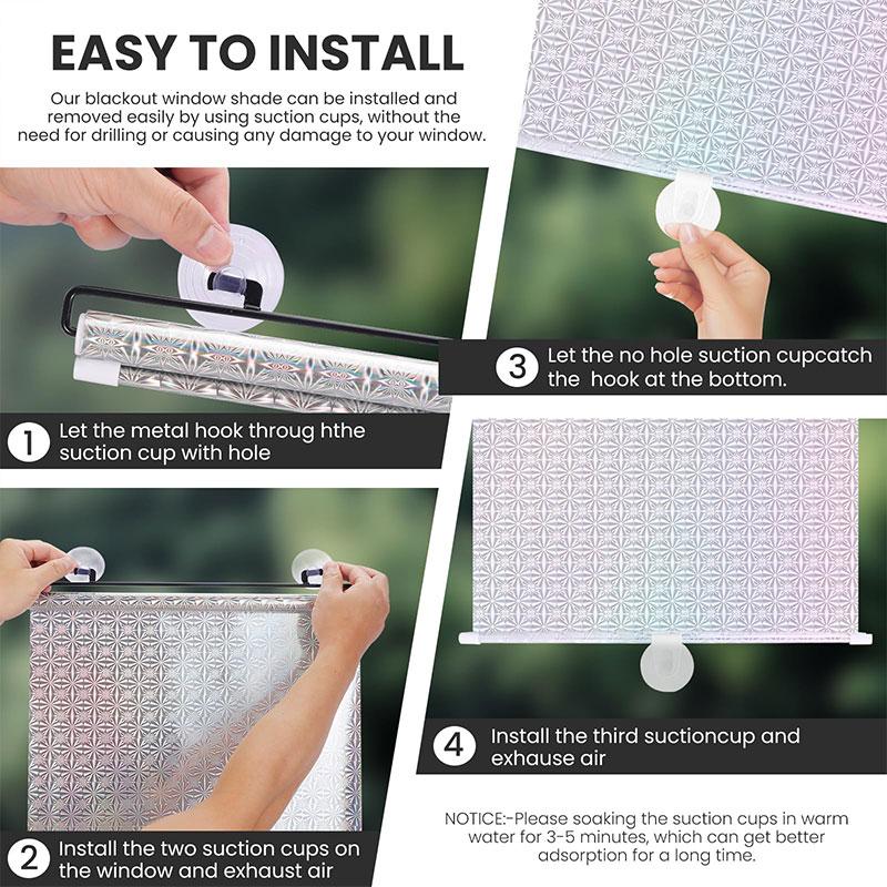 Roller Window Blinds Blackout Blind Without Drilling Curtains Home Decoration Plastic Decor Car Use Items Blackout Curtains