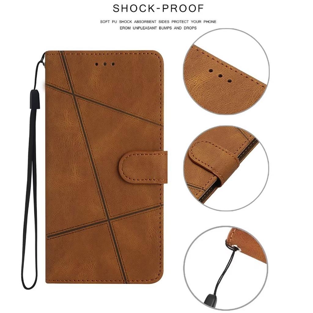 Applicable to Samsung S26 Crazy Horse pattern leather case A57 two-color leather pattern card holder A37 striped wallet