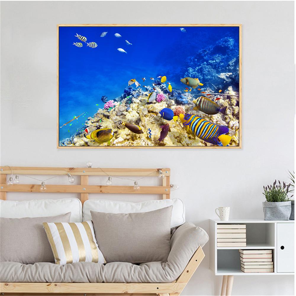 Canvas Art Fish Painting Underwater World Animals Corals Fish Ocean Wall Pictures for Living Room Nordic Poster Kids Room Decor