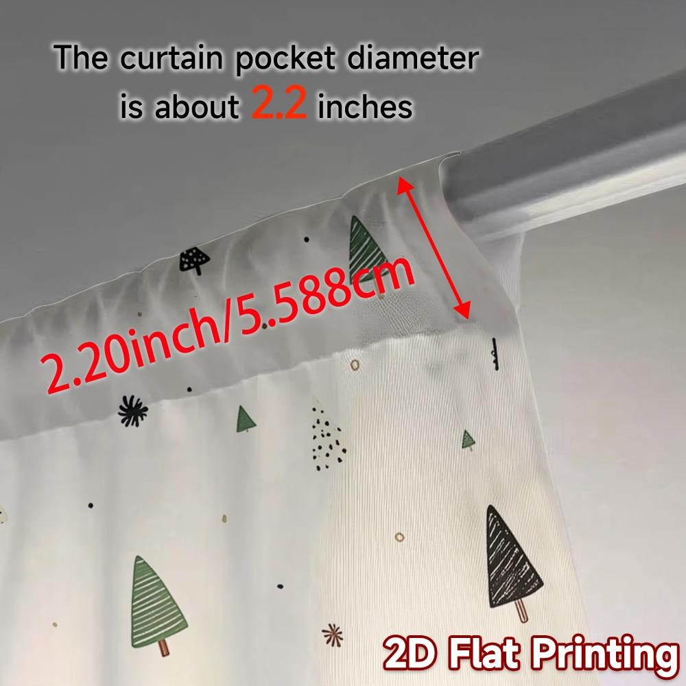 2pcs,Curtains Cute Christmas Trees_a (3) Chic Pattern Curtains Fabric Curtains Holiday Ldeal for Bedroom & Various Living Spaces