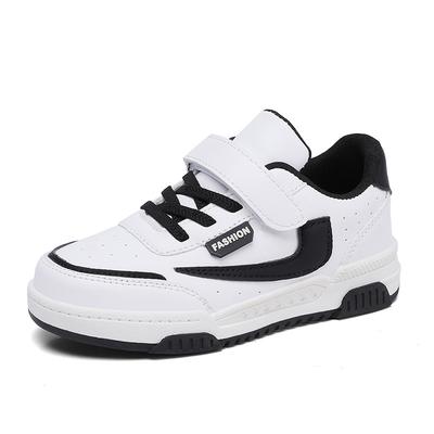 525 Spring and Autumn Board Shoes Classmate Velcro Children's Sneakers Middle Children's Casual Shoes Leather Surface Primary and Secondary School Ti
