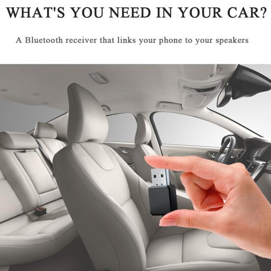 KN318 Hands-free Car Bluetooth-compatible Audio Receiver Dual Output AUX USB Stereo Adapter