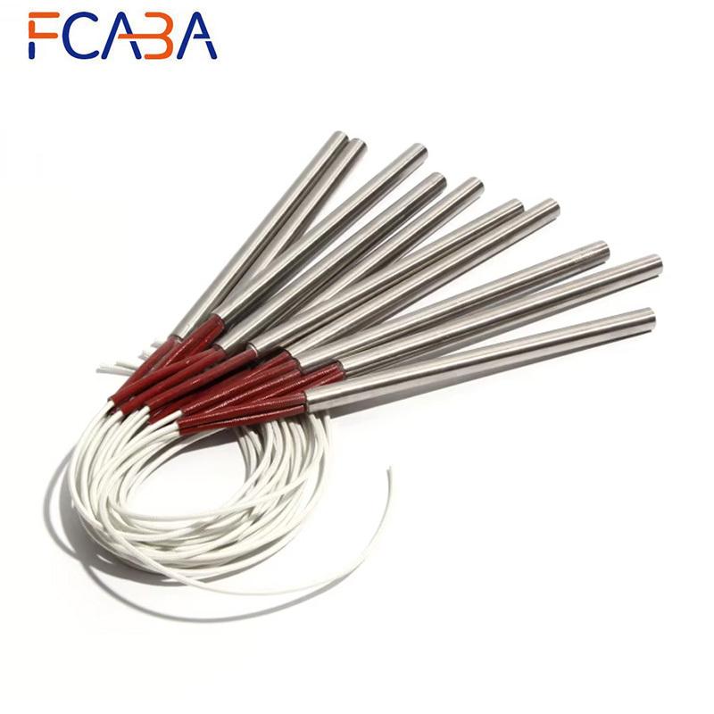 5PCS 12mm Diameter 190~220mm 110/220/380V Single-End Heating Tube 304SUS Cylindrical Cartridge Heater 710W/730W/750W/790W/820W
