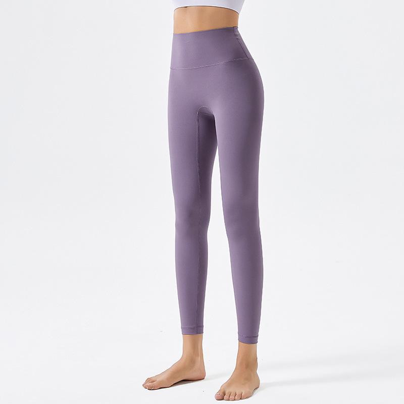 Women's European-Style Nude Yoga Pants: High Waist, Hip Lifting, Abdomen Tightening, Seamless, Nine-Point Length