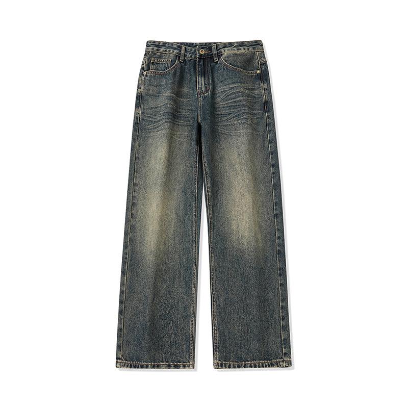 

Американский хай-стрит ретро джинсы мужские новые свободные повседневные прямые брюки 40 синий