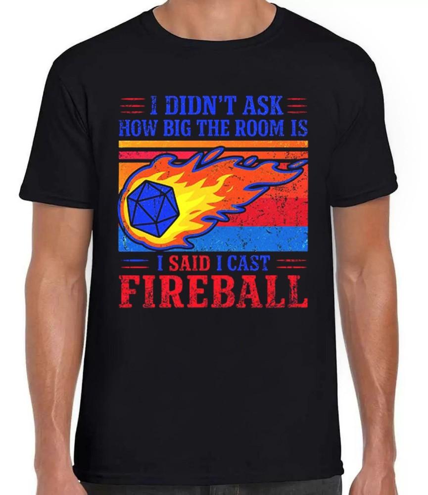 DM I Cast Fireball DND Dragon Dungeon Master Wizard Gift Tee Black T Shirt 456