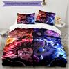 3pcs Duvet Cover Set (1*Duvet Cover + 2*Pillowcase, Without Core), Demon Slayer Print Soft All‑Season Bedding Set, Home Bedroom Decor Gift
