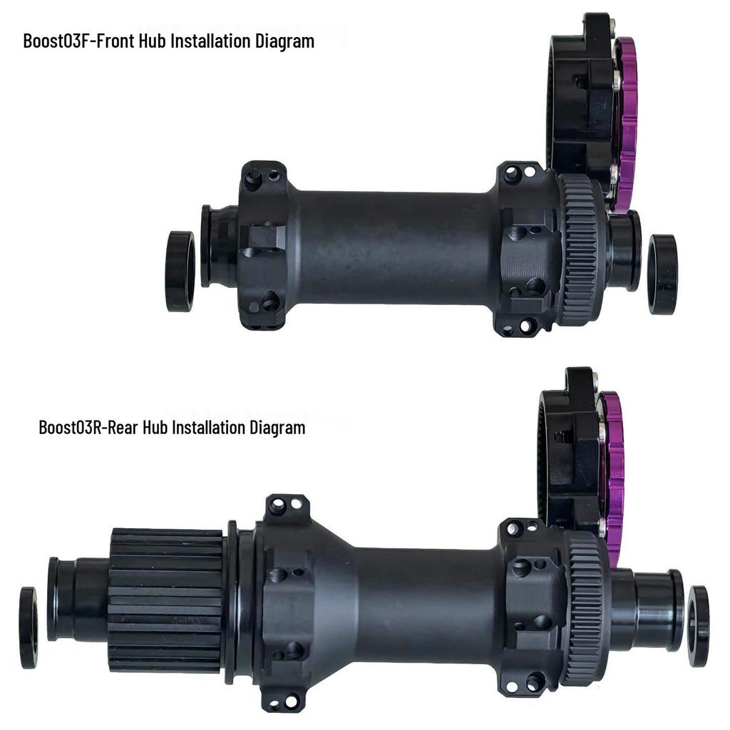 BOOST Center Lock Disc Brake Hub Conversion Kit: Front 100mm 15x110mm Rear 142mm 12x148mm with Washers/Spacers.