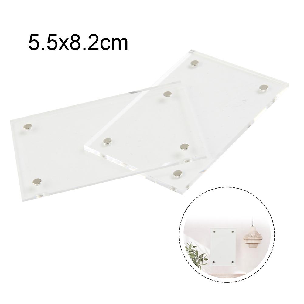 1x Transparent Acrylic Table Photo Frame Magnetic Display DIY Poster Painting Hall Bedroom Wall Decoration Picture Frame