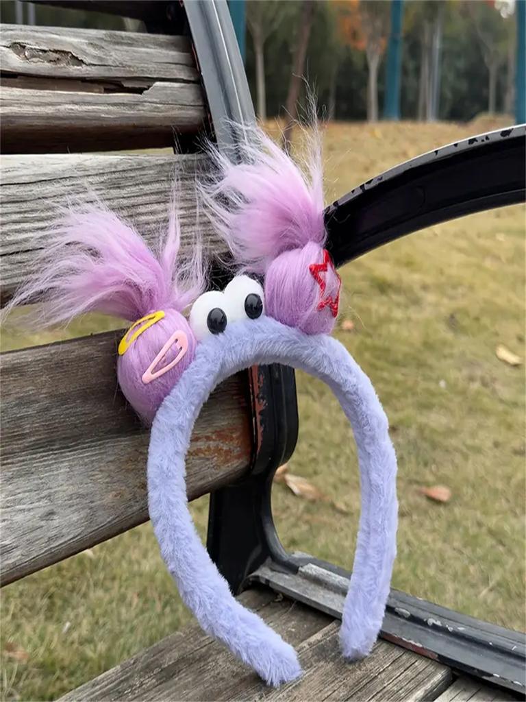 Spring and Summer New Ugly Baby Headband Weird Ears Cute Headband Girl Heart Dopamine Cartoon Plush Funny Headband Hair Accessories Headdress for Wome