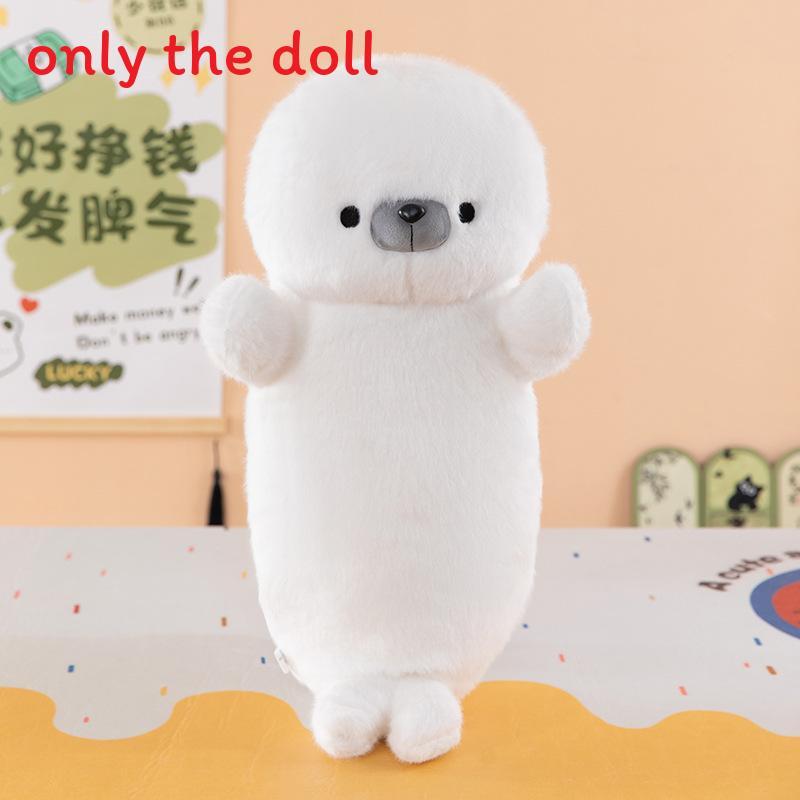 Cute Animal Plush Seal Cushion With Hat And Fish Design For Kids Sleep And Play