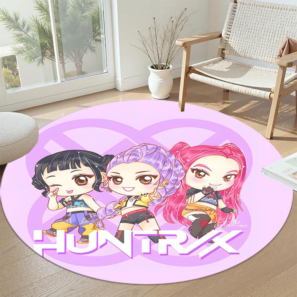 Huntrax Girls Round Area Rug Design for Bedrooms Game Room Dining Room Decorate Room Antislip Round Carpet Decorate Offices