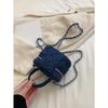 2024 New Embroidery Thread Mini White Handheld, Shoulder/Crossbody Bag with Leather Buckle and Zipper