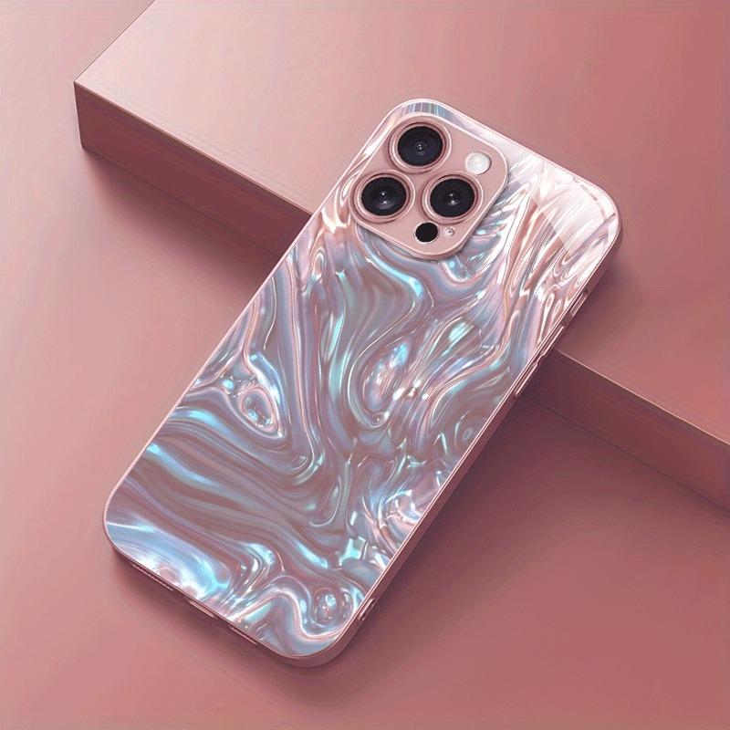 Laserové Texturované Duhové Kovové Skleněné Pouzdro na Telefon Pro iPhone 17 Pro Max 16 15 14 13 12 11 Pro 16 15 Plus 16E 17Air Kryt
