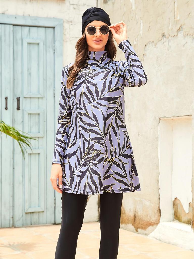2023 Women's Printed Modest Swimsuit Burkini