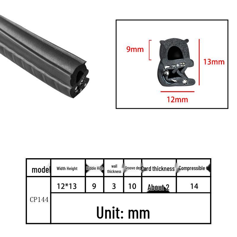 U-Shaped Rubber Steel-Backed Sealing Strip for Car Doors and Cabinets