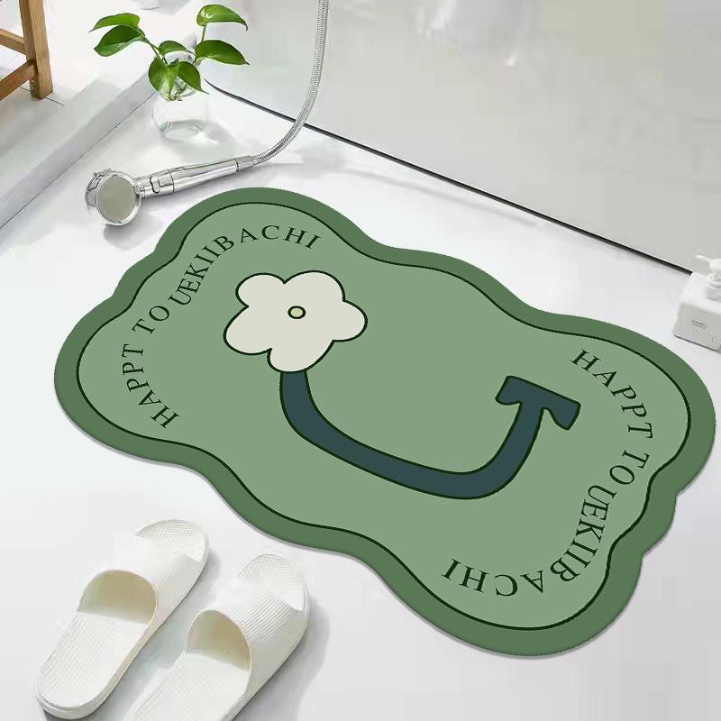 Diatom Mud Quick-Dry Anti-Slip Bathroom Floor Mat – Water-Absorbing Entrance Carpet