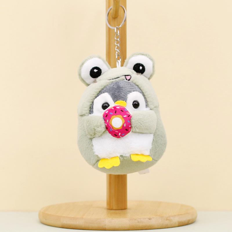 Pendant Keyrings Gift Plush Cute Penguin Turn Into Bear Rabbit Keychain Women Bag Ornaments Toy Soft Pom Ball Car Key