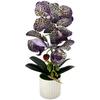 Artificial Orchid Potted Plant Realistic Design Soft Glue Flower for Home Office Event Decor White Pink Black Options