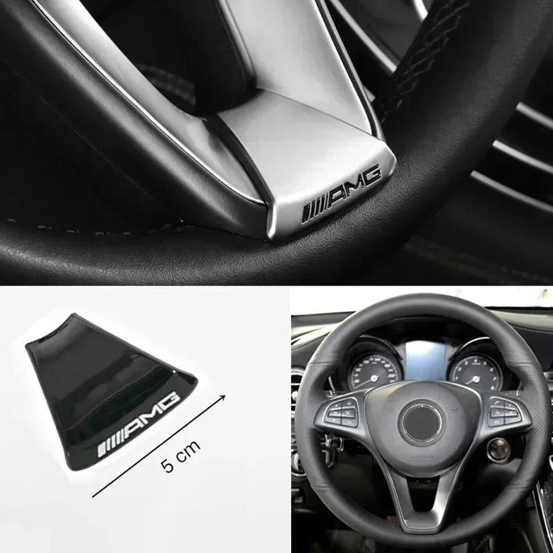 

Car Emblem Steering Wheel Sticker Decoration Accessories For Mercedes Benz AMG Brabus Smart Maybach W204 GLC CLA W205 W203 W206