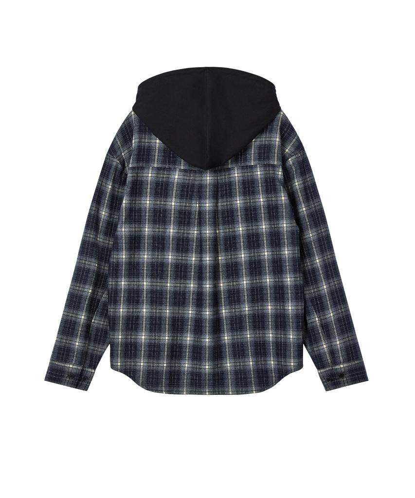 REST&RECREATION Check Hood Shirts - Navy