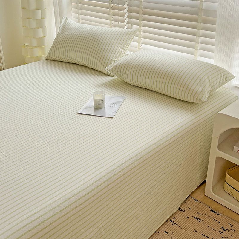 Ins Striped & Plaid Bed Sheet, Minimalist Bedding for Single Double Student Dorm and Home Use