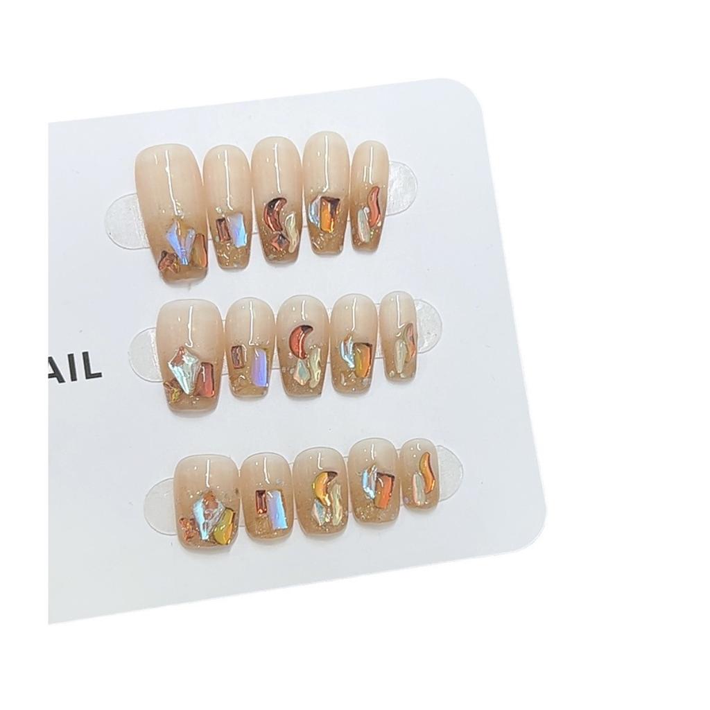Pure Hand-made Phototherapy Wear Nail Art Marrard Diamond Finished Product Reusable Nail Art Patch