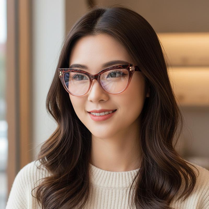 Women's Eyeglasses - Trendy Oversized Cat Eye Glasses