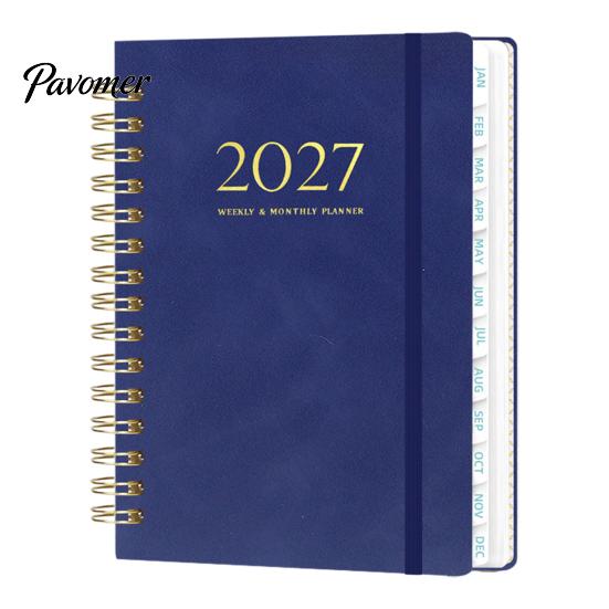 Agenda Appuntamenti A5 2027 Planner Settimanale Spiralato, Calendario Settimanale 365 Giorni con Organizer Copertina Rigida Elastico, 140 Pagine Carta Spessa