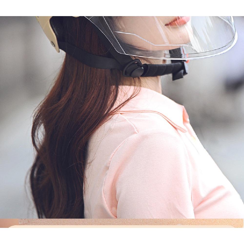 Dual-Visor Half Helmet for Electric Motorcycle Scooter, All-Season Sun Protective Safety Riding Helmet for Men Women
