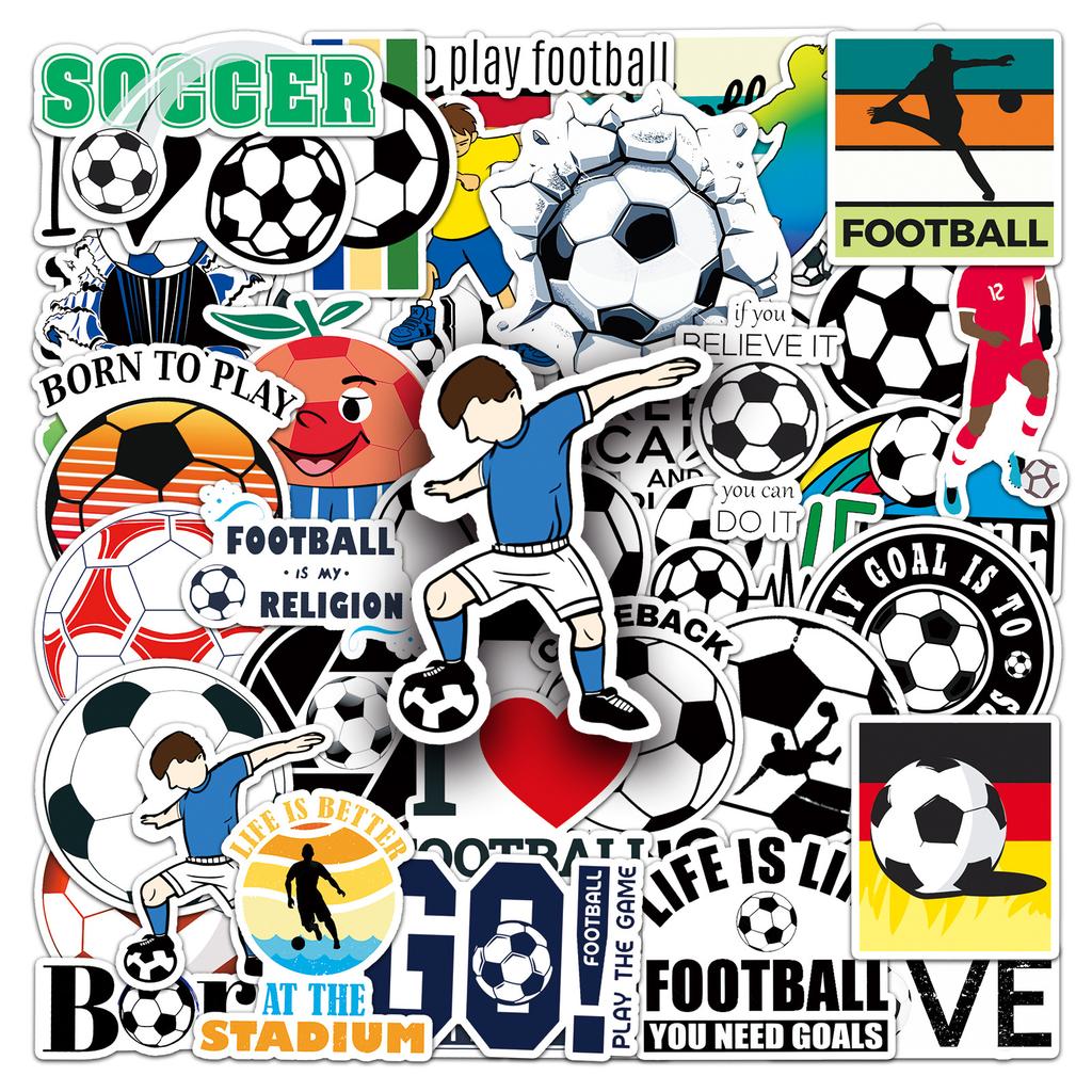 50 Football Doodle Personalized Cartoon Sports Creative DIY Skateboard Suitcase Stickers Waterproof