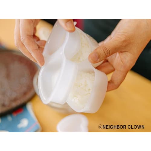 NEIGHBOR CLOWN Easy Onigiri Maker and Onigiri Mold [Quick Cooking/Make Onigiri Simultaneously by Simply Inserting into the Mold] Bento Box Cookware wi