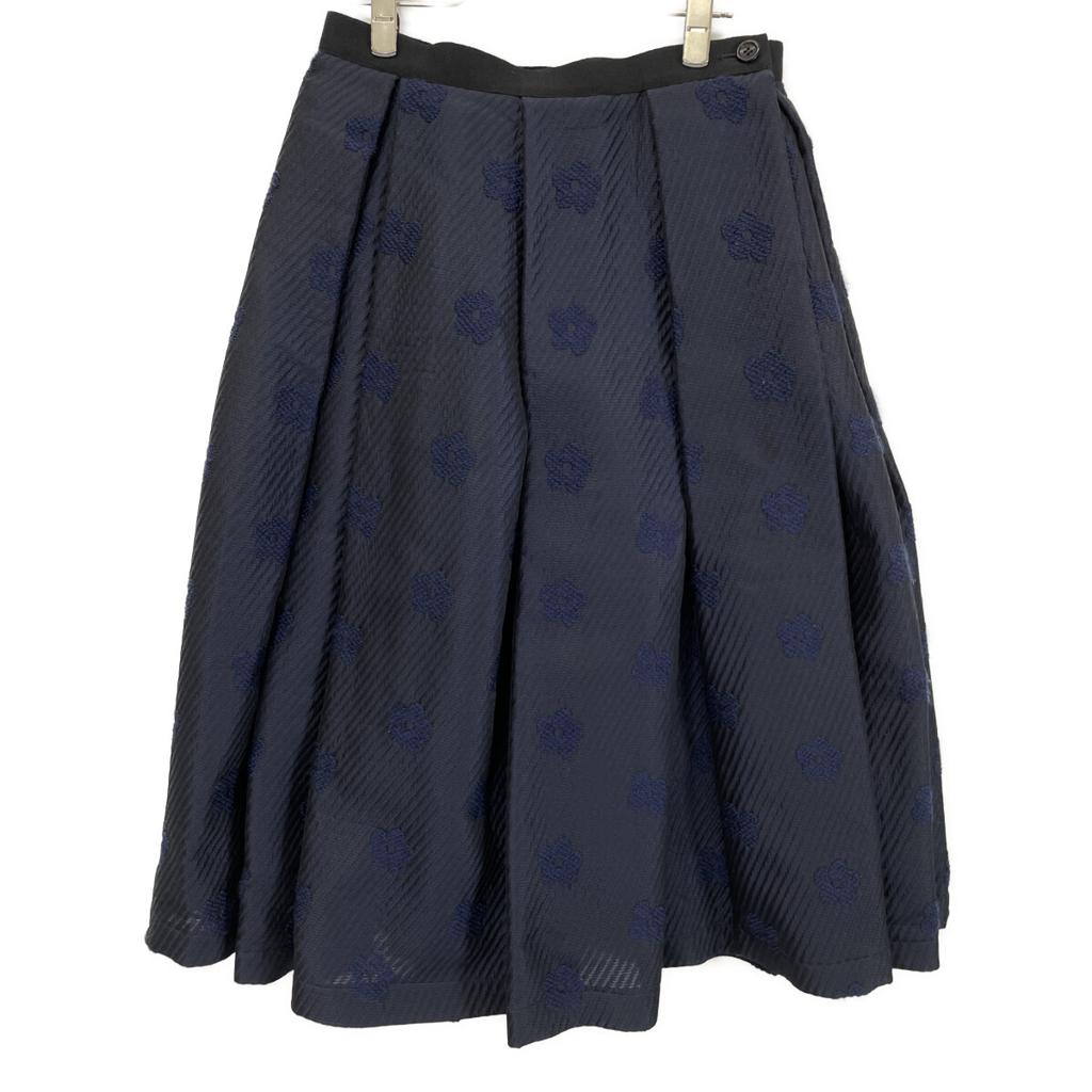 tricotCOMMEdesGARCONS TF-S013 2020 Navy Floral Embroidered Modified Skirt Skirt M NavyUsed