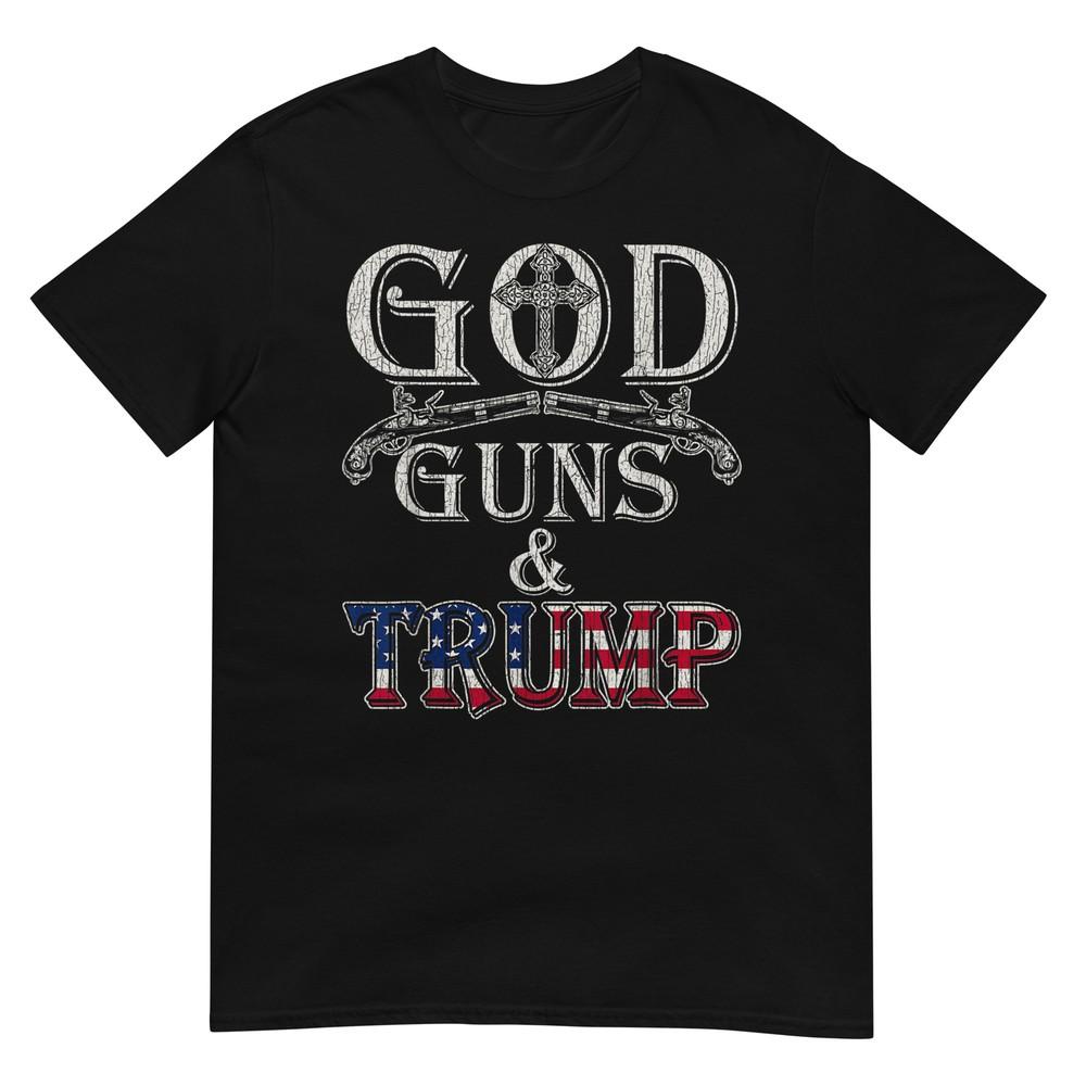 Винтажная футболка God Guns And Trump Футболка Вторая поправка Футболка 4XL