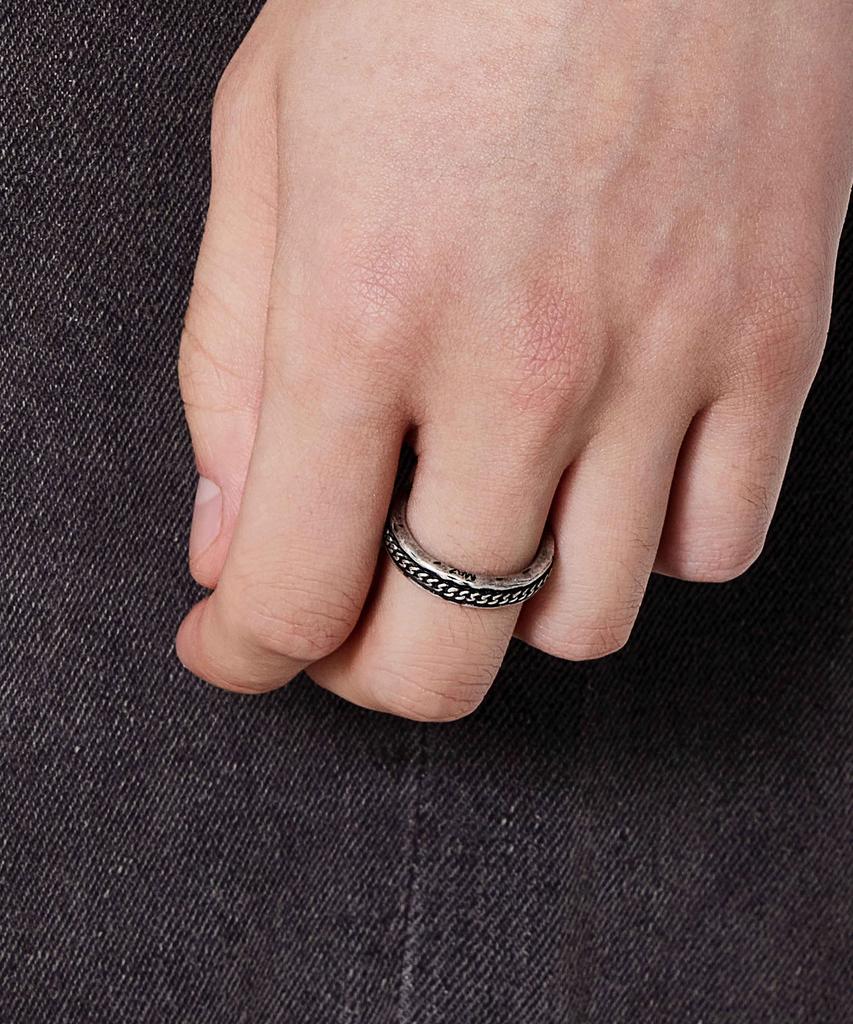 Maz Antique Curved Chain Open Ring