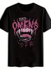"Bad Omens" Graphic T-shirt - Black Casual Summer Tee with Bold Skull & Crossbones Design