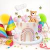 Teddy Bear Cake Topper Decorations Set, Bear Balls Cake Decoration for Boys and Girls Gender Reveal party Baby Shower Supplies