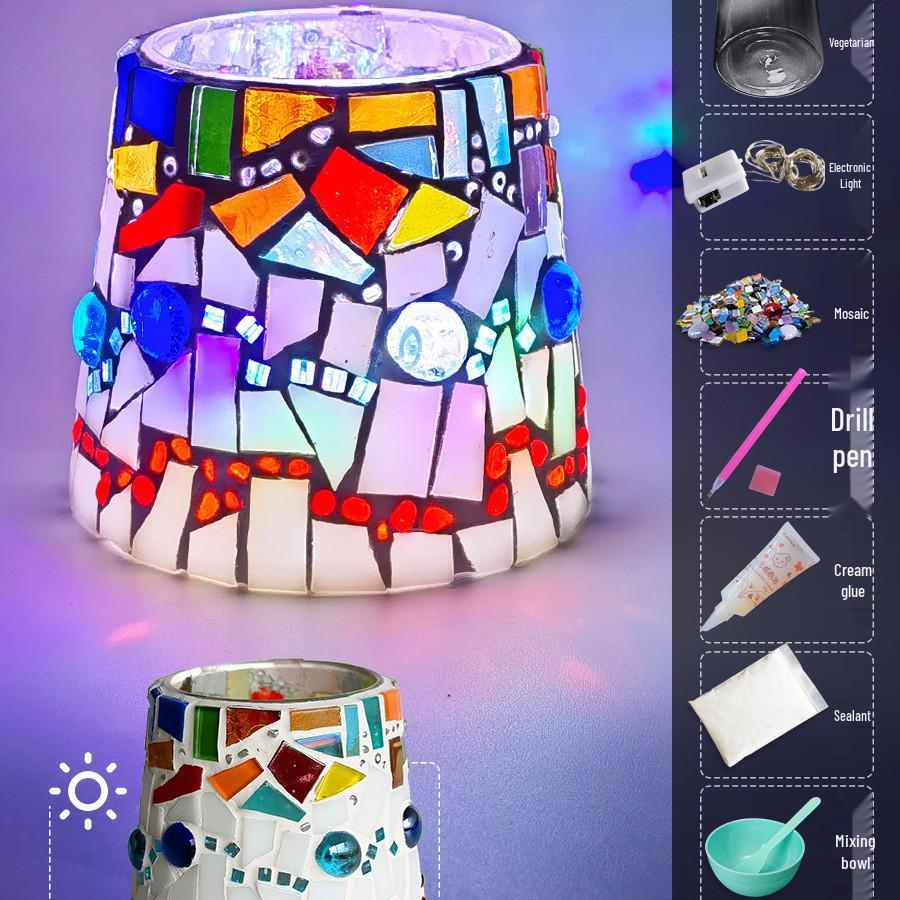 Handgefertigter Mosaikglas-Kerzenhalter - Kreatives DIY-Geschenk für den Lehrertag