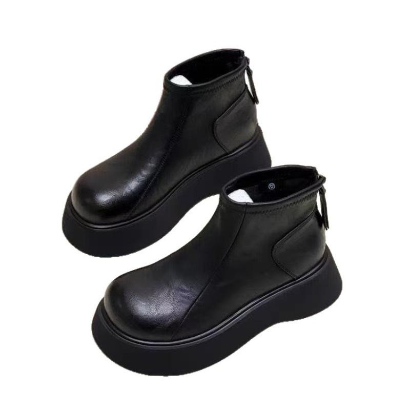New Style Thick-soled High-top Shoes, Highly Versatile and Anti-slip, Perfect for Lazy Women's Short Boots.